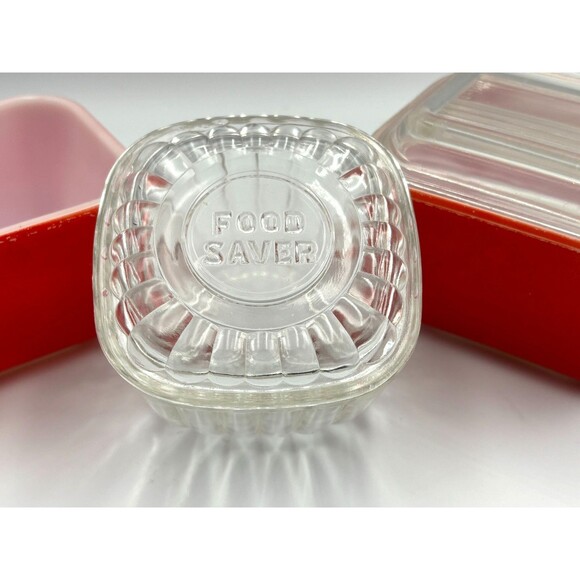 VTG Glass Food Saver - Small Refrigerator Dish w/Lid Square + 2 Pyrex Containers - Picture 2 of 9